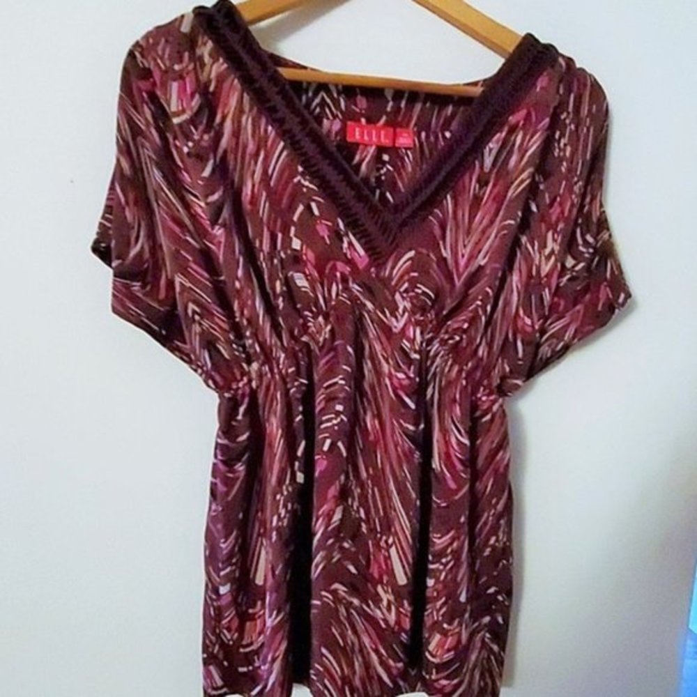 Elle‎ V-Neck Blouse Purple XS